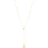 14K Heart Lariat Paperlclip Necklace